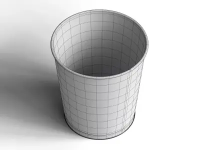 Metal Office Bin Free 3D model