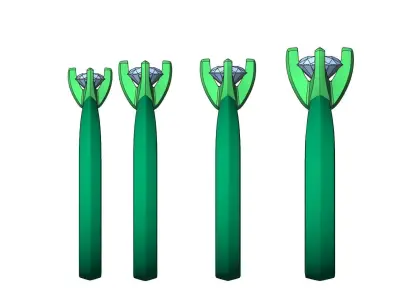 Solitaire rings with modern cross head 3D print model