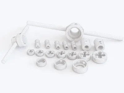 Set dies of metal tooling 3D model