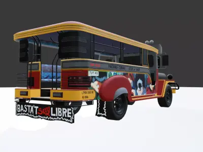 Jeepney 3D Model  Traditional Philippine Public Transport Low-poly 3D model