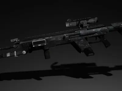 Sci-fi Sniper Rifle  Game Ready  - Longbow Low-poly 3D model