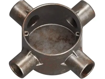 Rusty Steel Electrical Junction Box 3D model