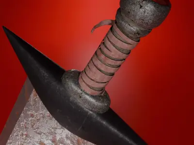Stylized Fantasy Sword with Scabbard  Game Ready Weapon 3D model