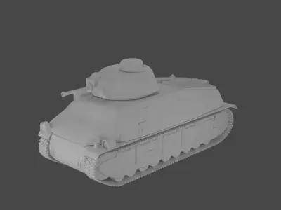 3D Tank model side of car Low-poly 3D model