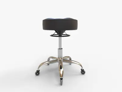Professional Rolling Stool With Adjustable Height 3D model