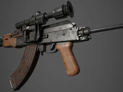 AK 47 Low-poly 3D model order
