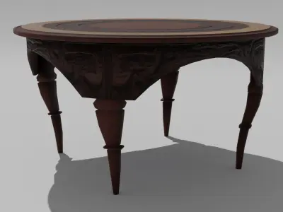 Antique Table 02 Low-poly 3D model