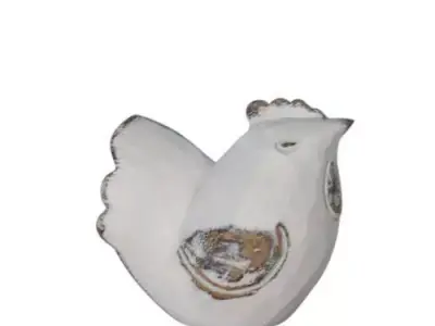 White Decorative Rooster Figurine Animal 3D model
