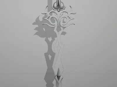 Fantasy style sword A2 Low-poly 3D model