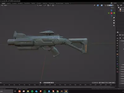 Sci-Fi Assault Rifle 02 Low Poly Game Ready Asset Low-poly 3D model