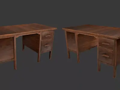 Antique Desk  Low-poly 3D model