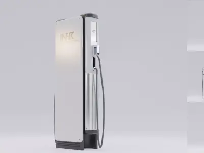 EV fast charging station Low-poly 3D model