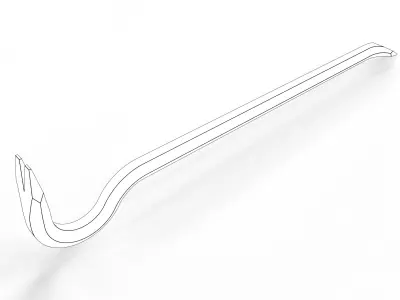 Crowbar metal hook 3D model