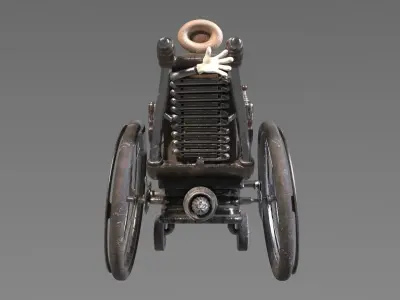 Wheelchair wooden 3D model