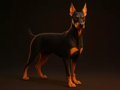 Doberman Dog 3D MODEL 3D model