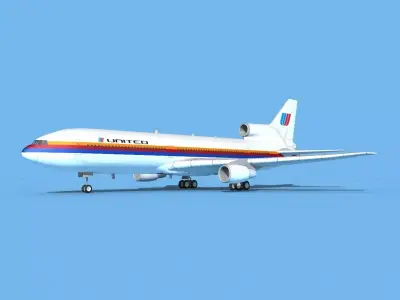Lockheed L1011 United Airlines 1 3D model