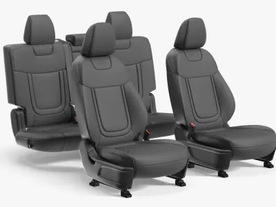  Interior Vehicle Full Seat Set Black 