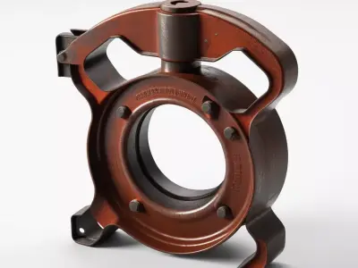 Rusty Industrial Pipe Clamp Valve 3D model