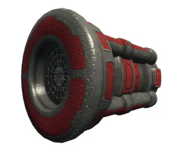 Starship engine 01 Sci-fi low poly Low-poly 3D model