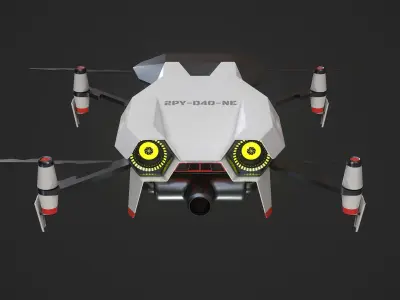 Sci-Fi Drone Low-poly 3D model 5