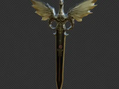 Winged Dagger Weapon - Low Poly Asset Low-poly 3D model  Low-poly 3D model