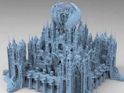 Dark Ancient temple Stone temple  3D model