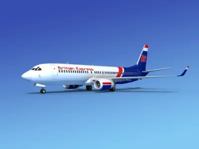 Boeing 737-800 Britain Express 3D model