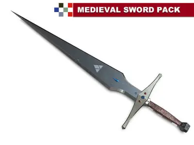 Lowpoly Medieval Sword Pack-HQ Low-poly 3D model