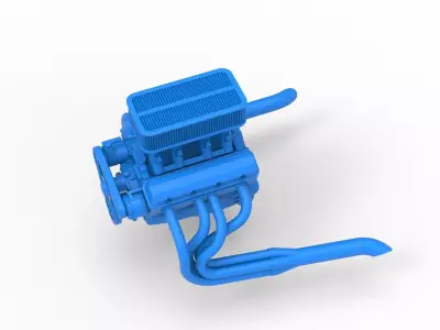 Engine of Silver Crown Car Scale 1 to 25 3D print model