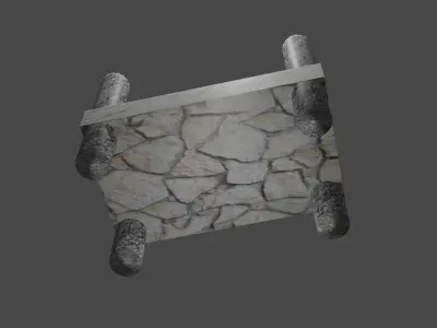 Marble Castle Bridge Low-poly 3D model