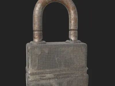 Old metal Lock Low-poly 3D model