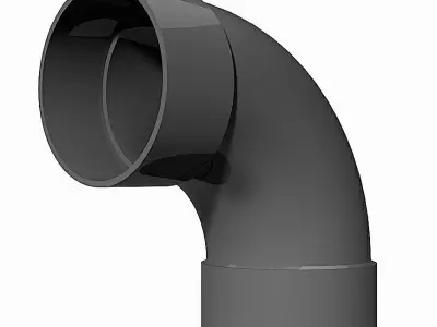 PVC Low Pressure Elbows 90 Degrees - Socket Ends Free 3D model