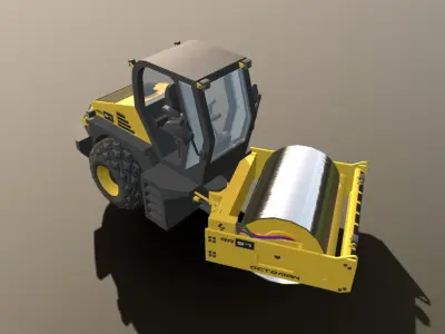 Road Roller - RR57 Low-poly 3D model