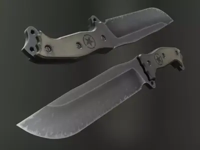 Stylized Military Knife Low-poly 3D model get
