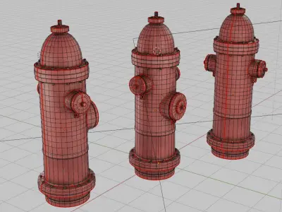 Fire hydrant Low-poly 3D model buy