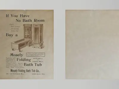 Antique Mosley Folding Bathtub Ad Low-poly 3D model