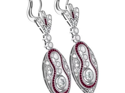 Antique Art Deco Style Earring 3 3D print model