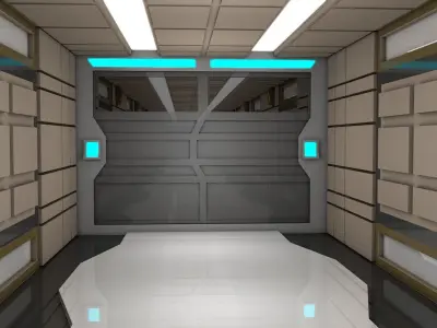 Sci Fi Corridor 3D model 136