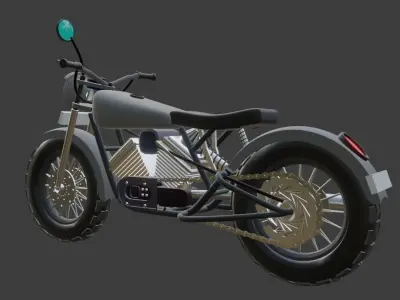 Classic Motor Bike Low-poly 3D model