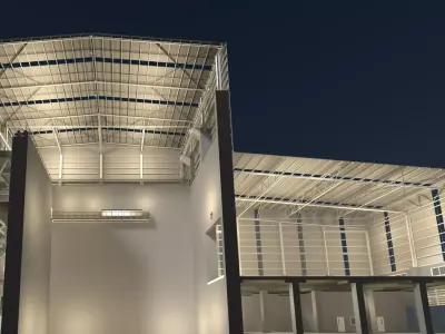Industrial building in section cut 25i15 3D model
