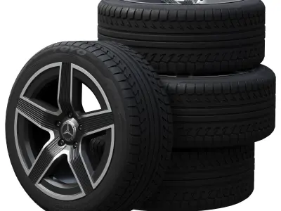Mercedes wheels 3D model by zifir3d - Textured