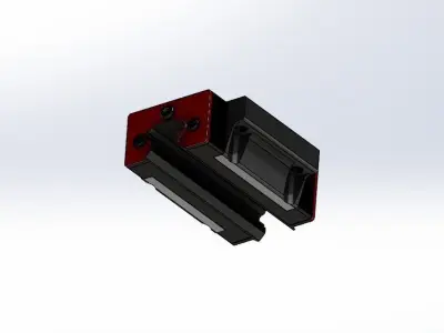 Mount Linear Bearing and Rail 20mm 3D model