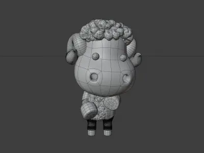 Cute Sheep 3D Illustration 3D model 5