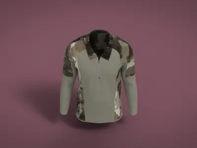 Military Outfit - T-shirt Low-poly 3D model 48