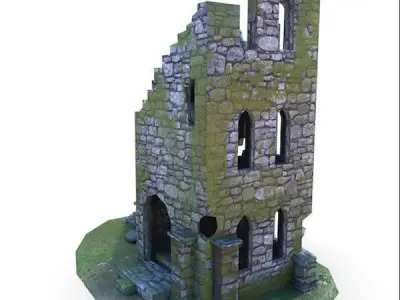 Medieval Building 52 Ruins Low-poly 3D model