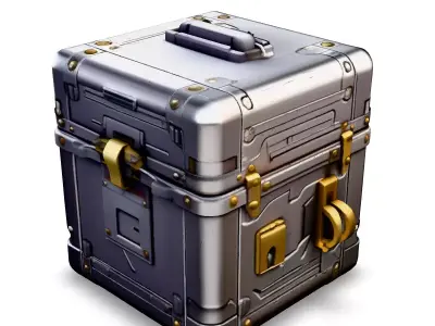 SciFi Metal Storage Box Game Asset Low-poly 3D model