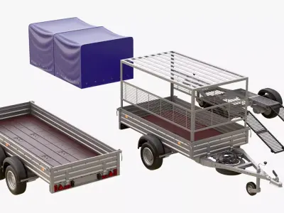 Cargo Trailer Set M1 3D model