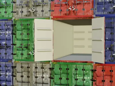 Rusty Container 2 styles Free 3D model