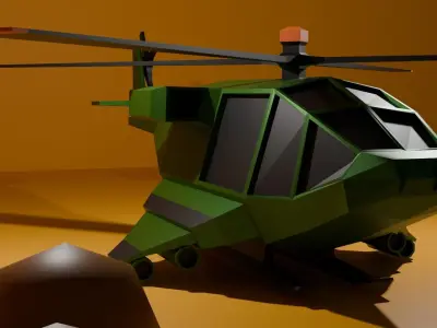 Helicopter Low-poly 3D model purchase