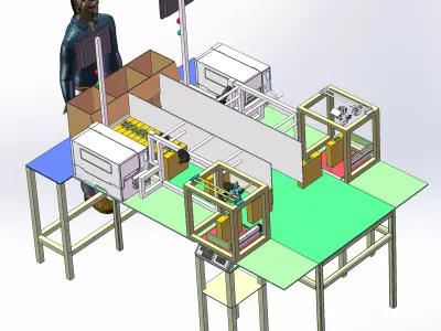 Semi-automatic manual packing equipment 3D model